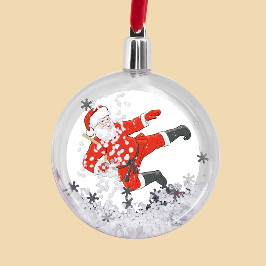 Martial Arts Christmas Ornament - Merry Kickmas Santa