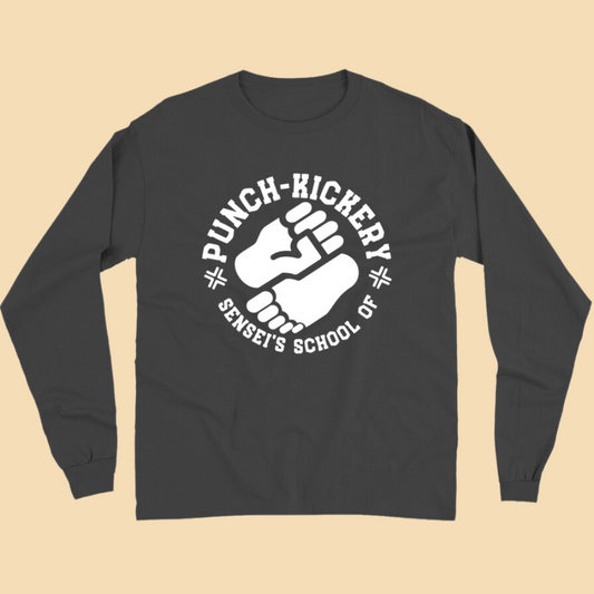 Sensei's School of Punch Kickery Long Sleeve Shirt Pepper